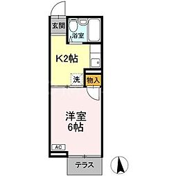 ブルミエ・ド・クレール　II 1階1Kの間取り