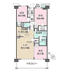 ザ・パークハウス新浦安マリンヴィラサニープラザ 2階3LDKの間取り
