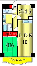クオーレプロバンス篠崎 2LDKの間取図画像