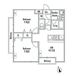 間取図画像 2LDK
