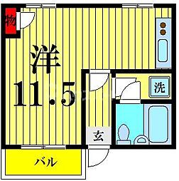 メゾンドローズ ワンルームの間取図画像
