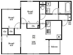 間取図画像 3LDK
