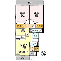 アルシオネT 2LDKの間取図画像