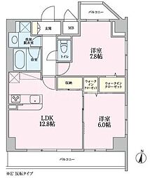 グランヴェールK 2LDKの間取図画像