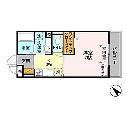 メゾン新浦安 1Kの間取図画像