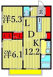イレブン 2LDKの間取図画像