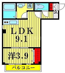 シルフィード 1LDKの間取図画像