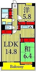 グランドパレス37 2LDKの間取図画像