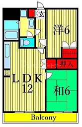インスコート 2LDKの間取図画像