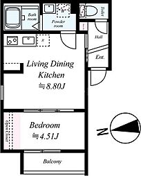 GRADUS葛西 1LDKの間取図画像