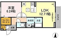 CRESCENT琴平 1LDKの間取図画像