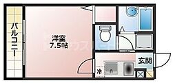 オーラ新浦安 1Kの間取図画像