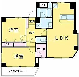 アルベール 2LDKの間取図画像