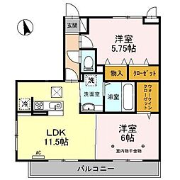 ロイヤルティアラ2 2LDKの間取図画像