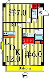 エスポワール篠崎 2LDKの間取図画像