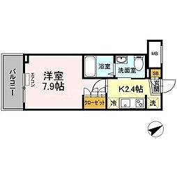 EastSideResidence 1Kの間取図画像