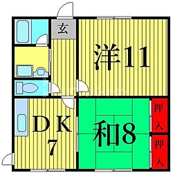 阿部南葛西第1マンション 2LDKの間取図画像