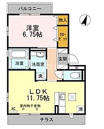 ロイヤルティアラ6 1LDKの間取図画像