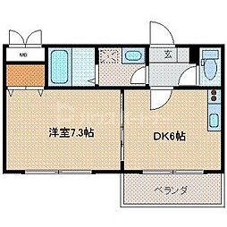 マリンテラス 1DKの間取図画像