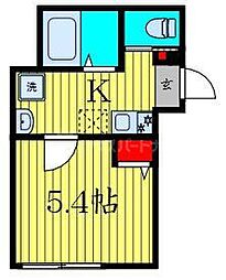 江戸川区鹿骨2丁目アパート 1Kの間取図画像