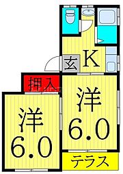 ソルトハイム 2Kの間取図画像