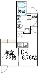(仮)中葛西新築計画 1DKの間取図画像