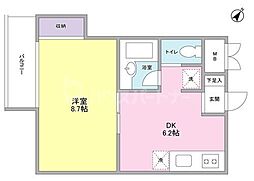サンフラワー6 1DKの間取図画像