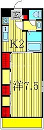 ガーデンfuku 1Kの間取図画像