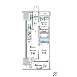 デュオフラッツ一之江West 1DKの間取図画像