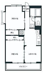 セントラルハイツいちのえ 3Kの間取図画像