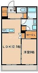 エクセレントティアラ 1LDKの間取図画像