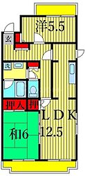 コーポレート江戸川 2LDKの間取図画像