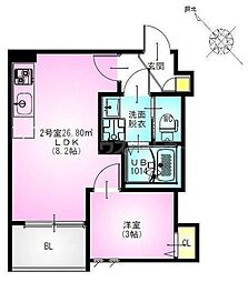 REGALEST 瑞江 1LDKの間取図画像