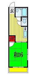 コーポ高鈴 1DKの間取図画像