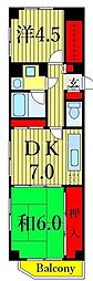 ファミリオン南葛西 2DKの間取図画像