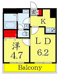 プラザ木場 1LDKの間取図画像