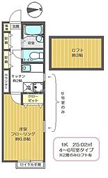 イオ・グレース 1Kの間取図画像