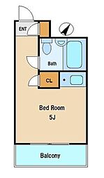 スカイコート荻窪 2階ワンルームの間取り