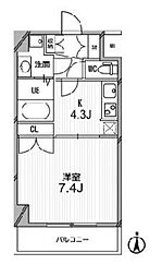 スペーシア高円寺I 1階1Kの間取り
