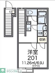 レオネクストてんまや 2階1Kの間取り