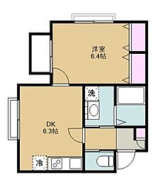 トレニア 1DKの間取図画像