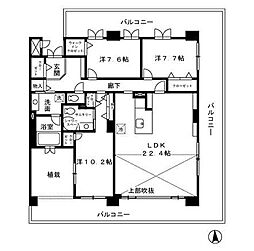 ロイヤルパークス荻窪 3LDKの間取図画像