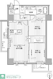 グランシャルール武蔵境 1LDKの間取図画像