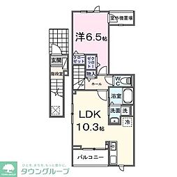 西東京市向台町5丁目アパート 1LDKの間取図画像