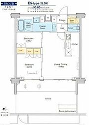 プラウドフラット中野 2LDKの間取図画像