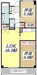 エマーレ武蔵境 2LDKの間取図画像
