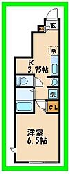 グリシーヌ経堂A 1Kの間取図画像
