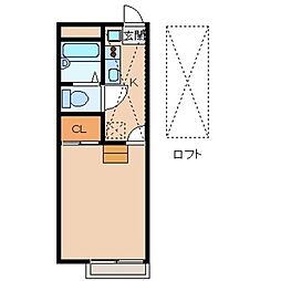 レオパレス小茂根 1Kの間取図画像
