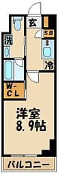 ステージグランデ千歳烏山アジールコート 1Kの間取図画像
