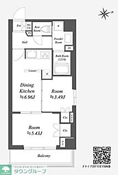 杉並区荻窪2丁目マンション 2DKの間取図画像